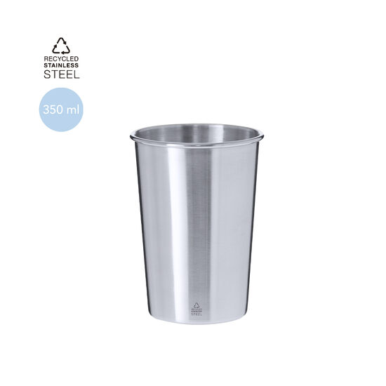 Pārstrādāta nerūsējošā tērauda glāze ar hromētu apdari – 350 ml