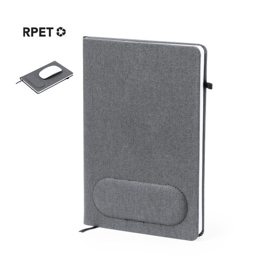 Piezīmju bloks ar integrētu peles paliktni no pārstrādāta RPET auduma