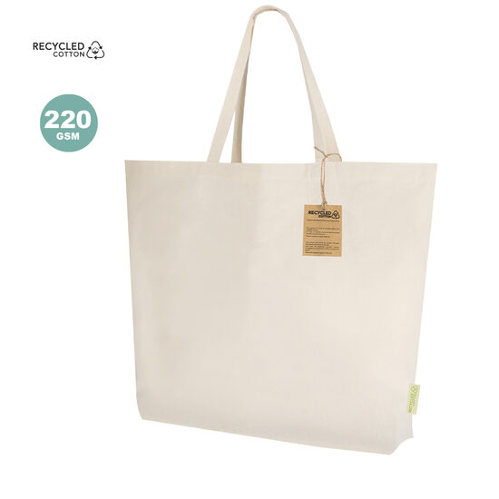 Pārstrādātas kokvilnas maisiņš ar sānu ieloci – 220 g/m²