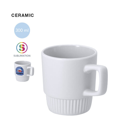 Keramikas krūze ar konisku pamatni sublimācijai - 300 ml 