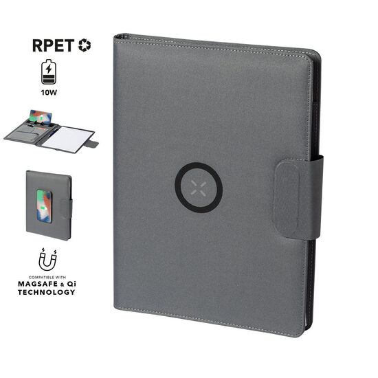 Multifunkcionāla mape ar bezvadu lādētāju un Power Bank no RPET