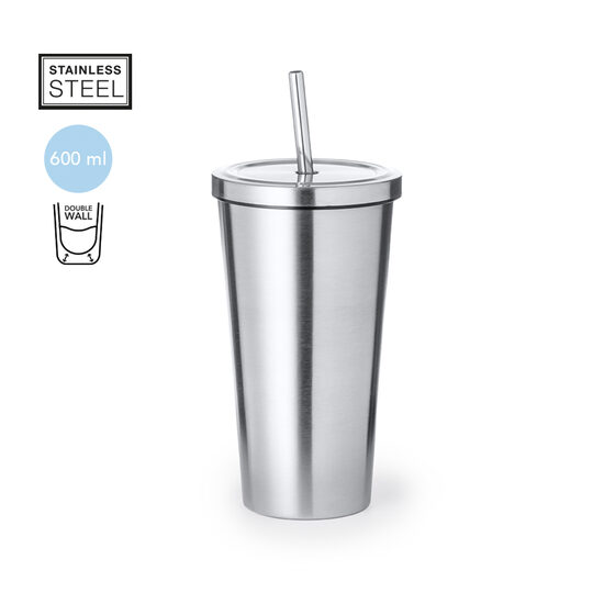 Dubultsienu termo glāze no nerūsējošā tērauda - 600 ml