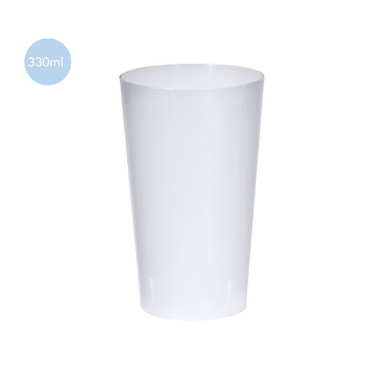 330 ml izturīga PP plastmasas krūze ar apdruku