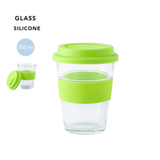 Stikla krūze ar silikona pārklājumu un personalizāciju – 320 g