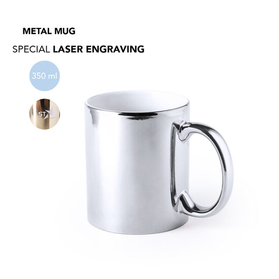 Metāliskā keramikas krūze lāzergravēšanai – 350 ml