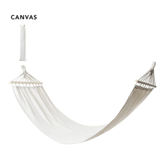 Šūpuļtīkls no 320 g/m² canvas auduma ar koka balstiem