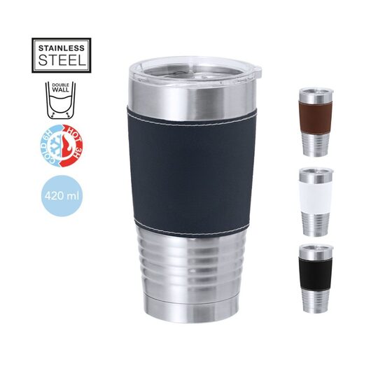 Termokrūze ar PU apvalku – 420 ml