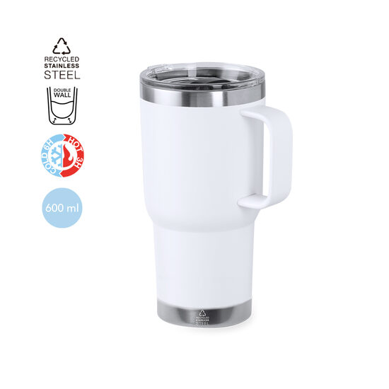 Termokrūze ar rokturi no pārstrādāta tērauda – 600 ml
