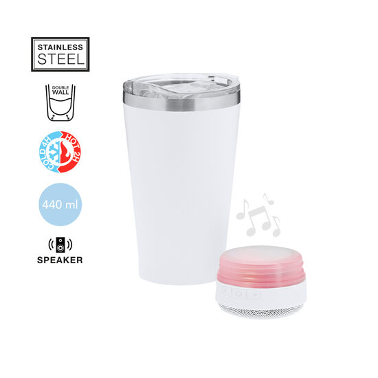 Termokrūze ar Bluetooth skaļruni un LED apgaismojumu – 440 ml